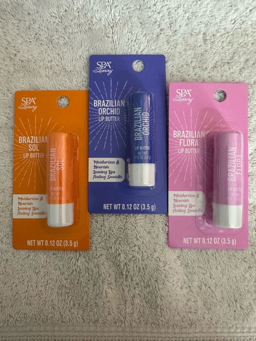 Brazilian Lip Butter Trio - Orange, Purple, Pink